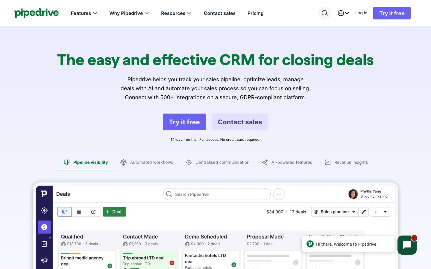 Best CRM with Project Management 2026 | Pipeline CRM