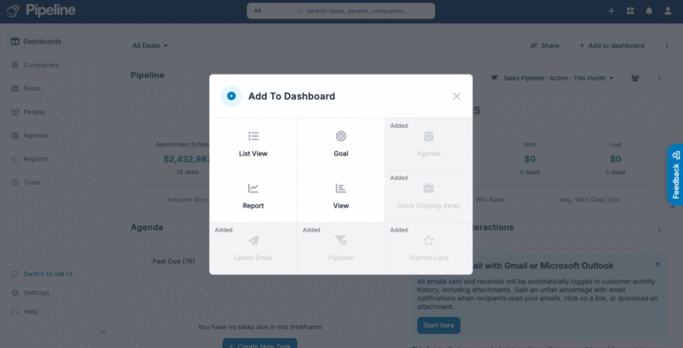 How to Customize CRM Dashboard on Pipeline CRM