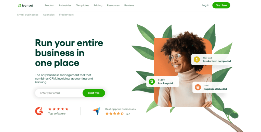 Bonsai- Best CRM for Small-Scale Professional Services