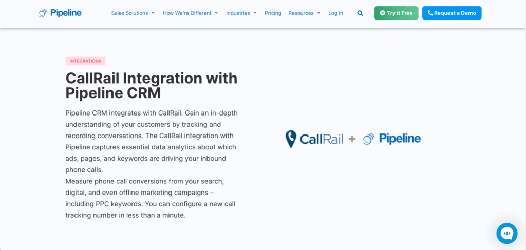 CRM Integration 4- Phone call Tracking and Analytics via CallRail