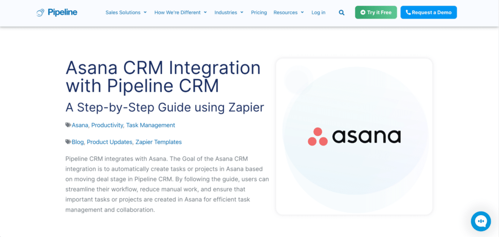 CRM Integration 5- Automated Project Management with Asana