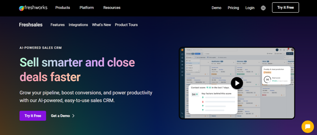 Freshsales CRM- Intuitive, AI-Powered System to Sell Better