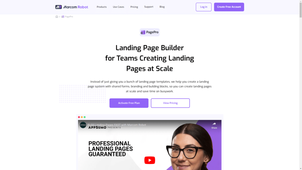 Marcom Robot Page Pro- Best Landing Page Builder for Financial Services