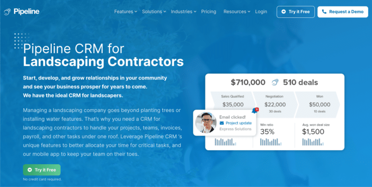 Pipeline CRM- Best CRM for Sales-Focused Landscaping Contractors