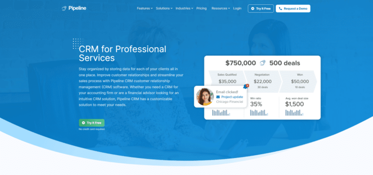 Pipeline CRM- Best Professional Services CRM for Sales-focused Businesses