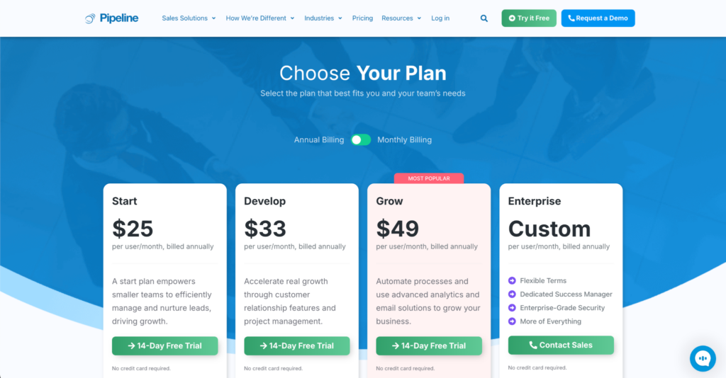 Pipeline CRM Pricing compared to Monday and Close