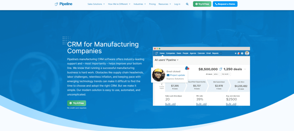 The customer stories are testaments to Pipeline’s reliability as an end-to-end CRM for manufacturing companies
