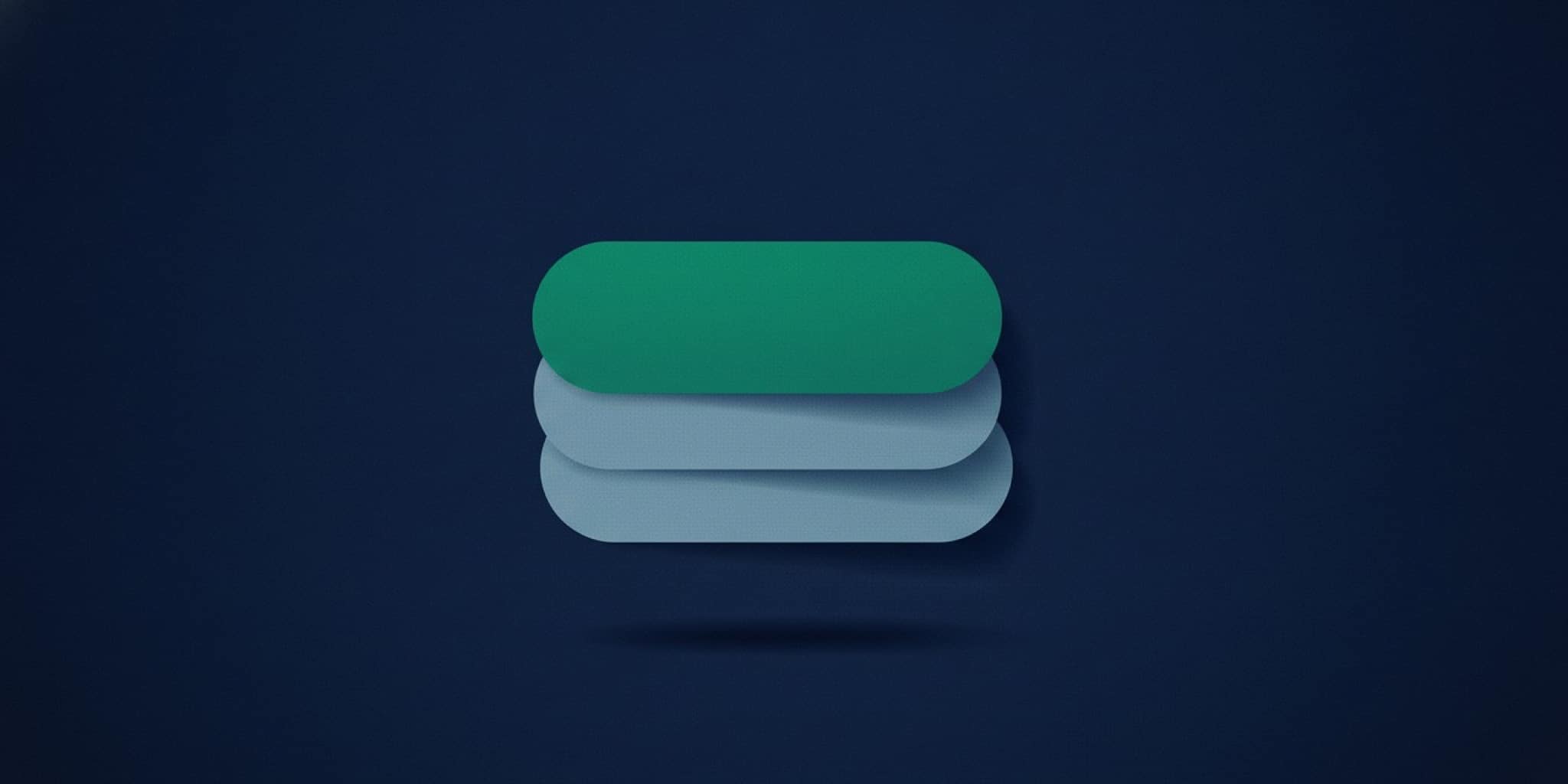 Editorial illustration of three matte sheets stacked like proposals with the top one emerald, for the Pipeline CRM guide to CRMs for consulting firms